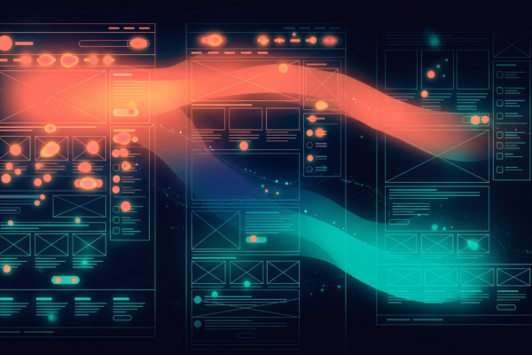 Heatmap analysis showing click density and scroll depth on website wireframes